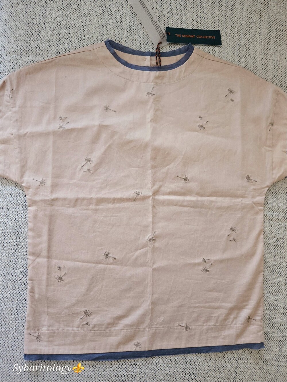 NWT THE SUNDAY COLLECTIVE Light Pink Embroidered Dandelion Top Size: 4Y-5Y